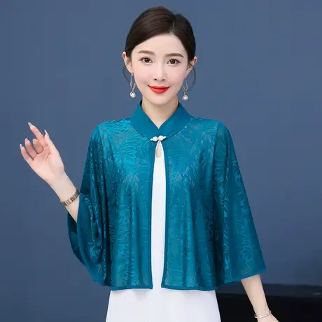 夏天外搭小披肩配吊带连衣裙女短款斗篷网红旗袍外搭开衫女士外套商品大图