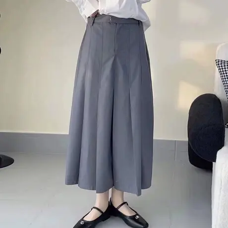半身裙2023新款高级感小个子春季中长款a字伞裙梨形身材百褶裙子图片