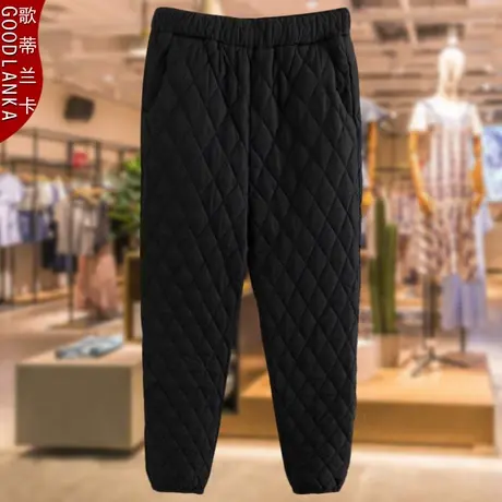 加肥加大码中老年羽绒裤女外穿宽松洋气妈妈冬季加厚保暖束脚棉裤商品大图