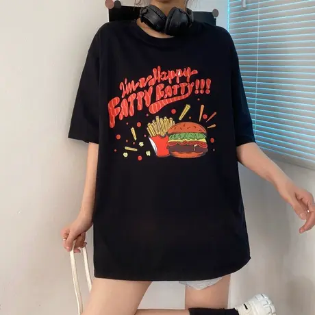 纯棉短袖t恤女2021新款夏季宽松韩版ins半袖设计感小众港风上衣服商品大图