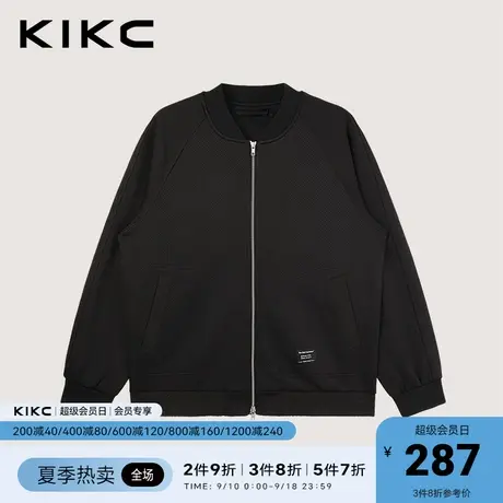 kikc飞行夹克外套男2023春夏新款商场同款肌理黑色机车棒球夹克潮图片