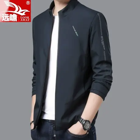 远瞻2023春秋季新款夹克男士印花上衣服宽松休闲立领工装外套男潮商品大图