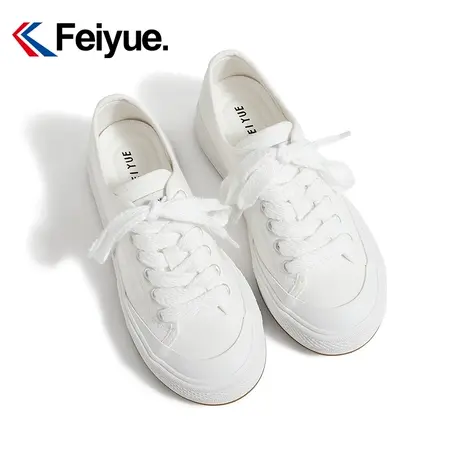 feiyue/飞跃厚底百搭小白鞋女鞋2023春夏款舒适软底透气帆布鞋785商品大图