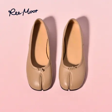 REEMOOR睿慕2023秋新款分趾猪蹄鞋马蹄鞋芭蕾鞋软底单鞋豆豆鞋女商品大图