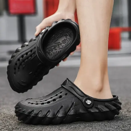 雨鞋男款钓鱼水鞋厨房工作鞋防滑厨师胶鞋户外涉水雨凉鞋防水鞋男商品大图