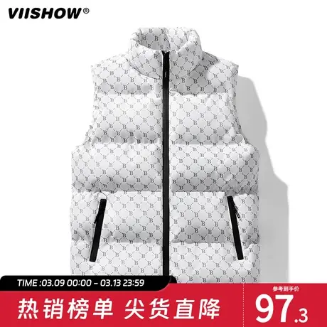 VIISHOW美式马甲男士新款秋冬宽松潮牌大码休闲背心羽绒棉面包服图片