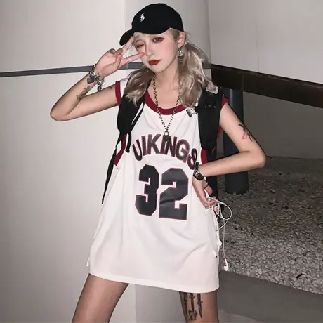吊带运动篮球背心无袖t恤女夏季设计感小众外穿宽松bf风上衣ins潮图片