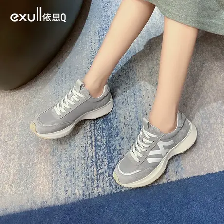 依思q运动鞋女秋季新款韩版透气防滑厚底轻便跑步鞋子耐磨旅游鞋商品大图