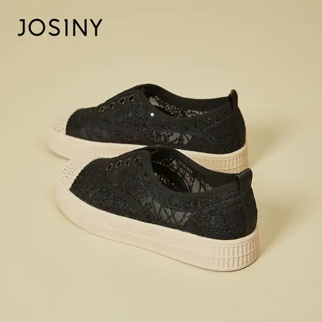 Josiny/卓诗尼渔夫鞋女厚底2024新款春季网面透气懒人一脚蹬女鞋商品大图