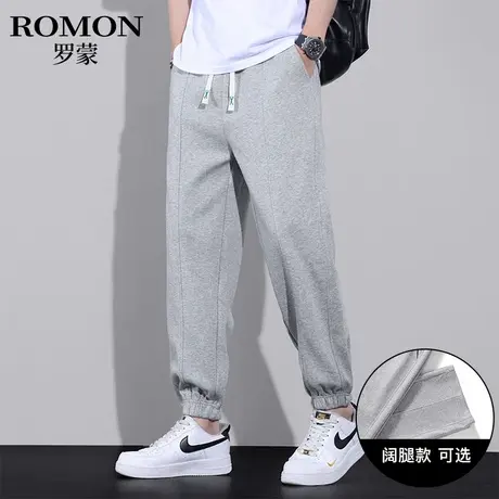 罗蒙休闲裤男款夏季薄款时尚潮流宽松束脚卫裤潮牌弹力哈伦裤子男商品大图