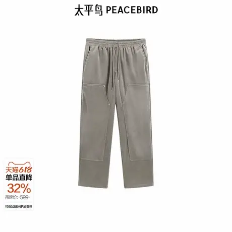 【商场同款】太平鸟男装休闲裤冬季新款灯芯绒伐木裤潮 B1GME4334商品大图