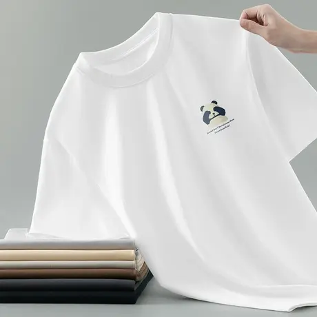 260g重磅美式纯棉t恤男短袖宽松潮流圆领上衣服小熊体恤夏季半袖商品大图