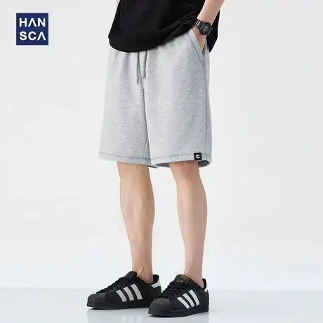 hansca280g凉感毛圈底休闲短裤男2025年夏季宽松透气运动五分卫裤商品大图