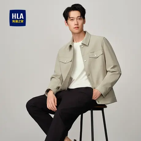 【仿条绒】HLA/海澜之家时尚翻领夹克25春夏新工装通勤休闲外套男商品大图