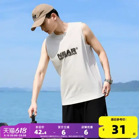 唐狮2025夏季新款背心男字母印花无袖T恤潮流宽松坎肩上衣内搭衫t商品大图