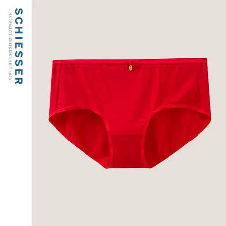 SCHIESSER舒雅女士鸿运50S零碳莫代尔平角内裤福字纳福红品22053T图片