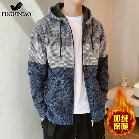 富贵鸟外套男士春季2025年新款潮流拼色上衣服休闲连帽夹克男秋冬商品大图