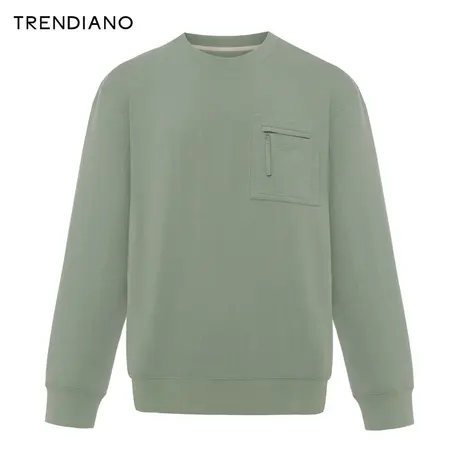 TRENDIANO官方立体坎线宽松休闲圆领卫衣男潮2023新款冬季图片
