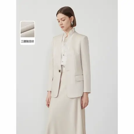朗姿三醋酸高端气质收腰显瘦修身西服外套女2024年春新款休闲西装商品大图