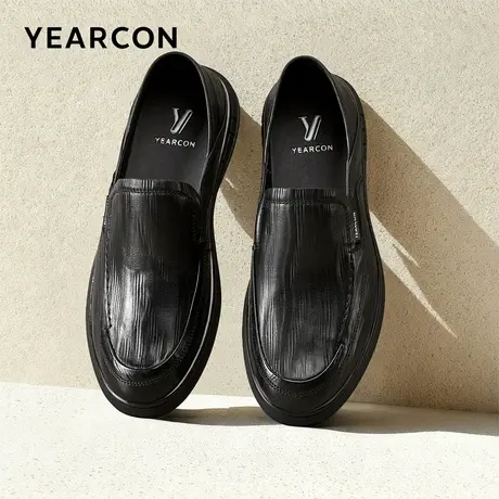 意尔康皮鞋2026春季新款时尚轻便真皮套脚休闲鞋一脚蹬两穿驾车鞋图片