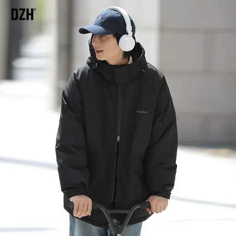 男士工装中长款棉服男款冬季设计感潮牌黑色棉衣冲锋衣外套棉袄子商品大图