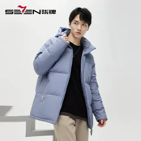 柒牌旗下清仓潮牌SVNMDN男士羽绒服冬季2022夜光印花可拆卸帽外套图片