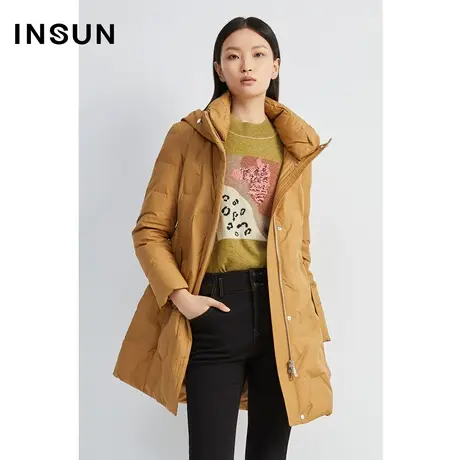 INSUN恩裳奥莱冬季环保纱线压花鹅绒羽绒服图片