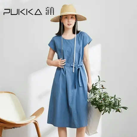 蒲PUKKA气质连衣裙女2023夏季新款宽松显瘦轻工装裙子女夏天图片