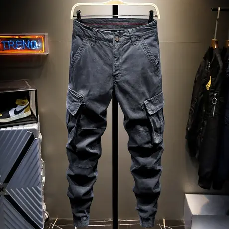 香港潮牌余文乐工装裤男潮牌宽松束脚男士休闲长裤子男百搭学生潮图片