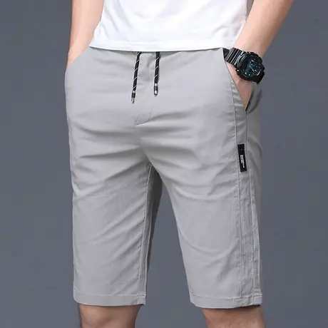 短裤男士外穿夏季韩版潮流休闲五分修身薄款直筒百搭抽绳沙滩裤子商品大图