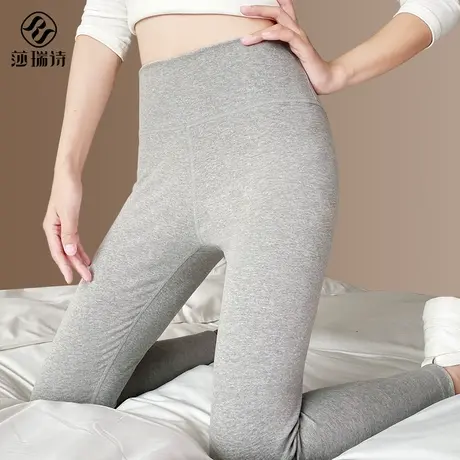 灰色打底裤女外穿秋冬季2023新款纯棉紧身铅笔高腰弹力裤小脚裤子商品大图
