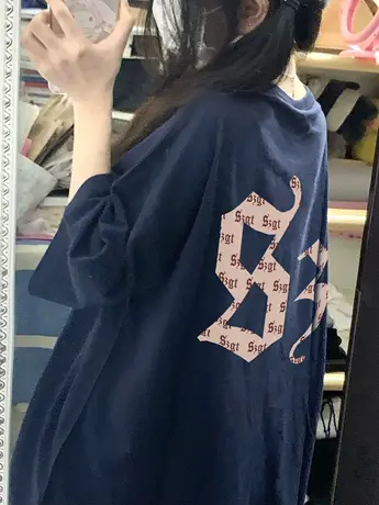 纯棉短袖t恤女夏季2023新款小个子潮高级感宽松半袖上衣oversize商品大图