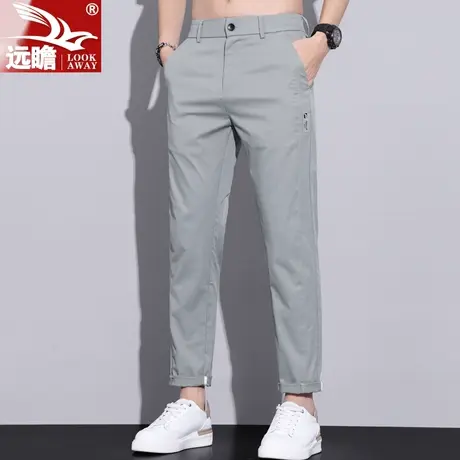 夏天冰丝男裤夏季薄款休闲长裤2023新款直筒修身潮牌男士九分裤子商品大图