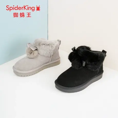 SPIDER KING/蜘蛛王雪地靴女真皮2023冬商场新款加绒加厚保暖防寒商品大图