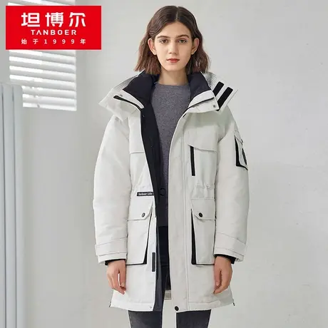 坦博尔羽绒服女冬中长款工装派克保暖大口袋韩版外套潮商品大图