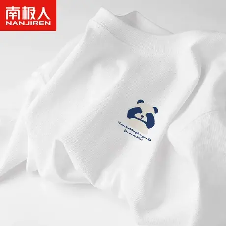 男士短袖t恤男国潮熊猫印花大码上衣纯棉宽松hiphop潮牌夏季半袖商品大图
