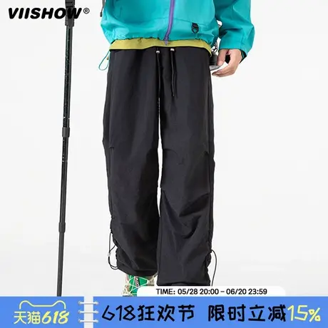 VIISHOW速干户外防水长裤子男款2025春夏季新款高街潮牌休闲裤商品大图