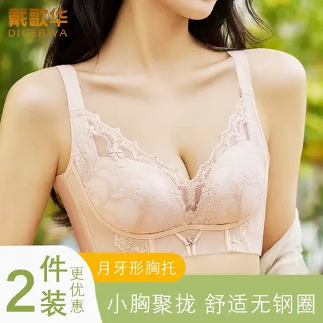 秋季新品内衣女聚拢女文胸无钢圈调整型小胸平胸显大性感蕾丝上托商品大图