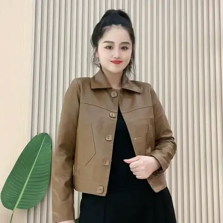 小皮衣短款外套女士2023早秋新款韩版气质机车服PU皮上衣外套开衫图片
