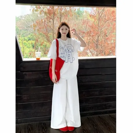 独特超好看的白色短袖t恤女纯棉2025新款爆款夏美式宽松百搭上衣图片