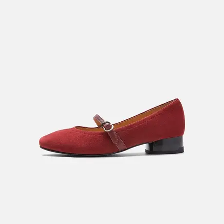 Nine West/玖熙2025秋新款玛丽珍鞋女方圆头低跟一字扣带浅口单鞋图片