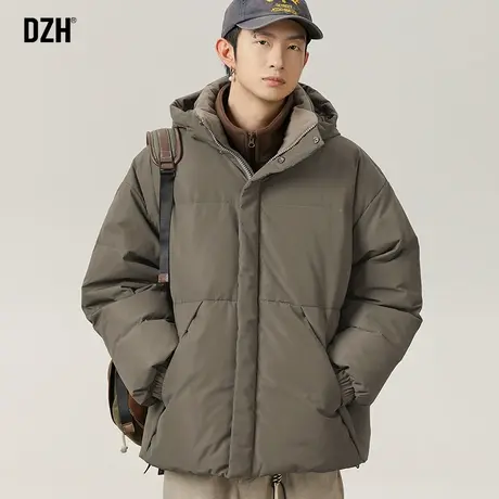 男士绿色棉衣外套男连帽冬季加厚潮牌2025新款棉服男款面包服棉袄图片