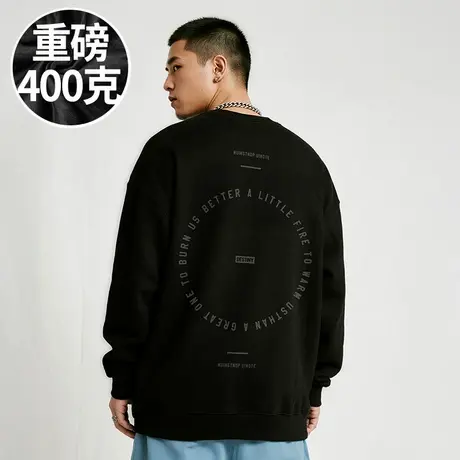 【300斤】200-300斤大码男装潮男港风服饰加肥加大码圆领卫衣秋季商品大图