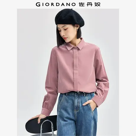 佐丹奴衬衫女装纯棉灯芯绒暗门筒梭织长袖休闲衬衫 05344864图片