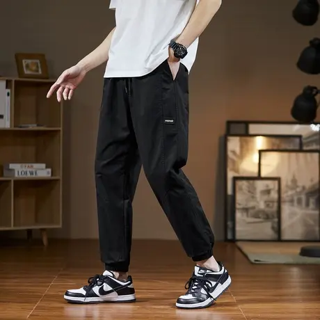 唐狮春夏工装裤男束脚宽松简约时尚休闲裤运动长裤裤子男款潮牌图片