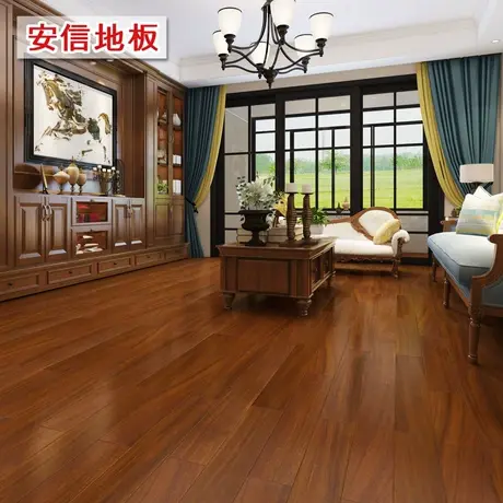 安信圆盘豆纯实木地板全实木原木天然环保家用图片