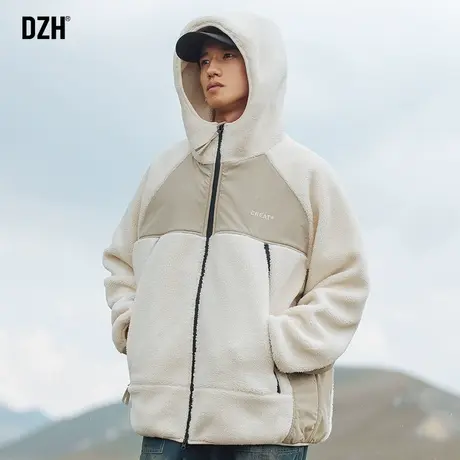 男士550G羊羔绒连帽外套男冬季重磅加绒加厚棉袄男款情侣棉服冬装商品大图