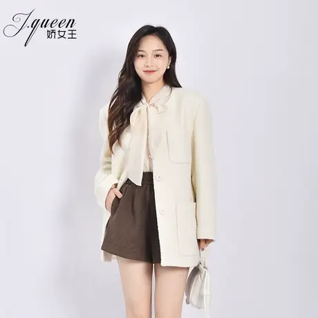 毛呢外套女秋冬季新款气质通勤时尚百搭高级感宽松廓形呢子大衣图片