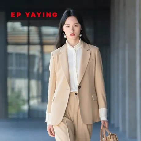 EP YAYING雅莹女装 通勤质感贡呢羊毛西装外套 商场同款1101A图片