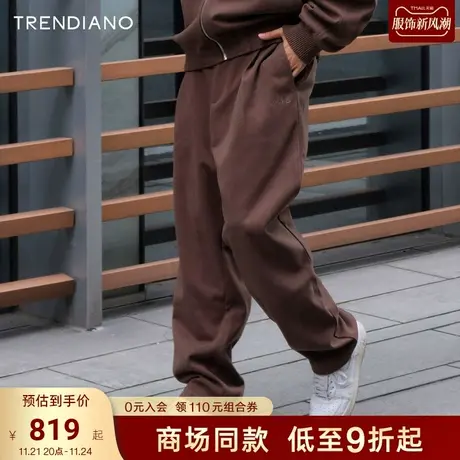 TRENDIANO官方百搭直筒宽松休闲裤长裤男潮2023新款冬季商品大图